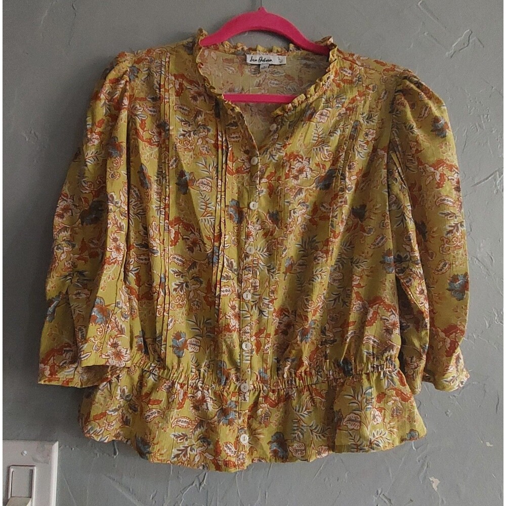 San Edelman Tops Blouse Size S, Floral, 16.5 Inch Of Armp To Armp